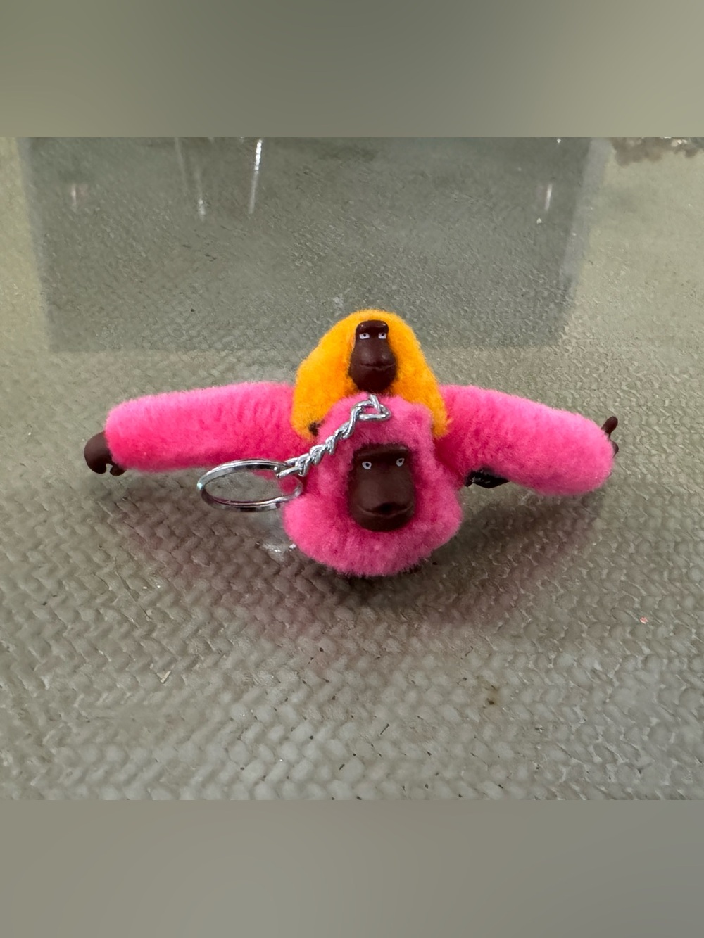 Plush Bird Keychain with Pink and Yellow Fuzzy Bodies